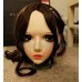 (Luo)Female Sweet Girl Resin Half Head Kigurumi Mask With BJD Eyes Cosplay Japanese Anime Role Lolita Mask Crossdress Doll